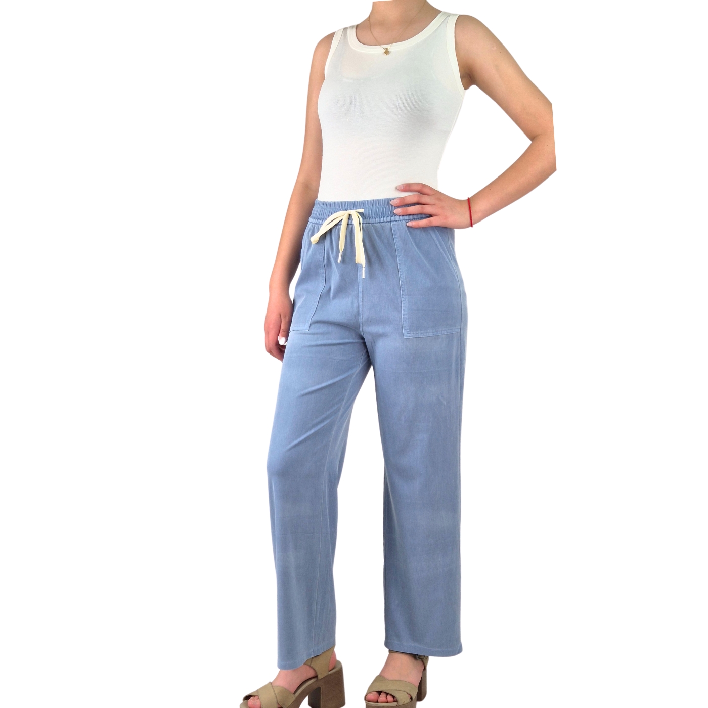 PANTALON PALAZZO MUJER LIKESHOP RECTO PIERNA ANCHA TIPO JEANS 664 - 1