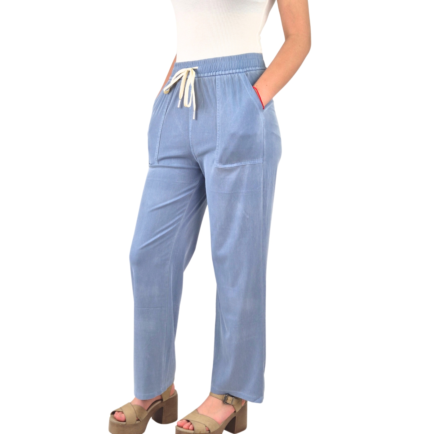 PANTALON PALAZZO MUJER LIKESHOP RECTO PIERNA ANCHA TIPO JEANS 664 - 2