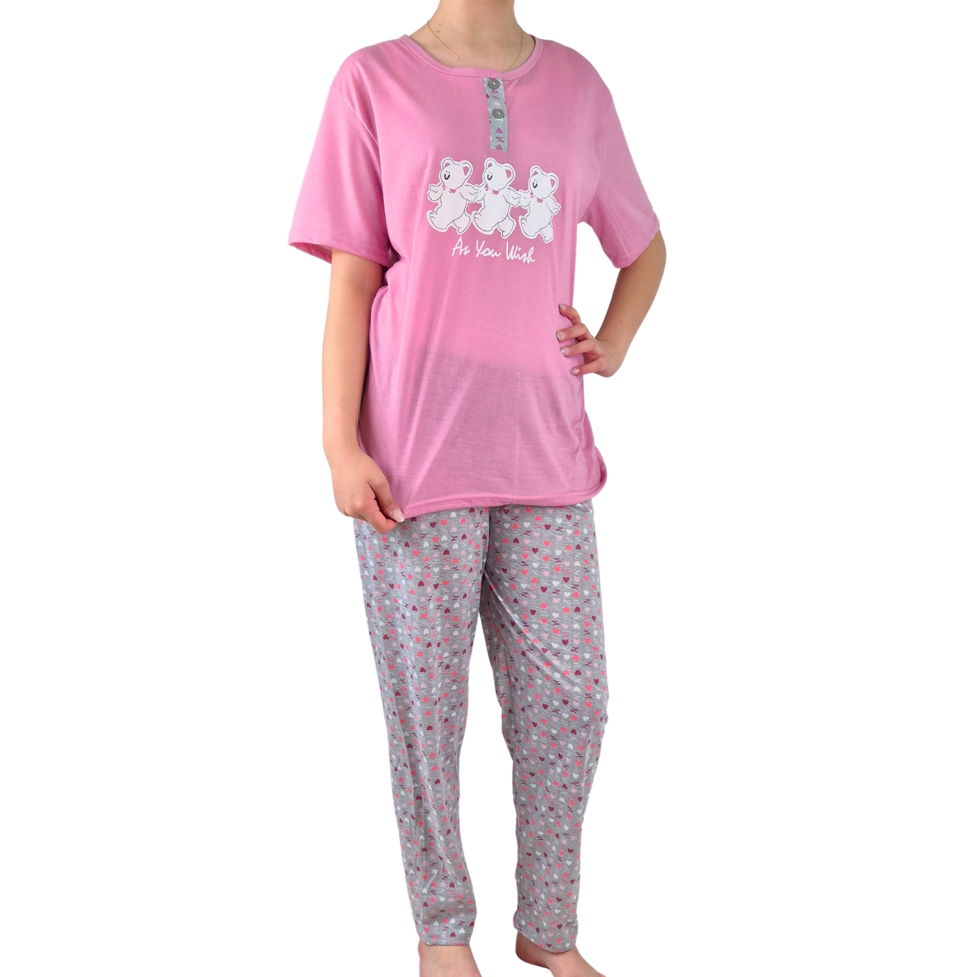 PIJAMA MUJER LIKESHOP VERANO MANGA CORTA Y PANTALON 537 - 1
