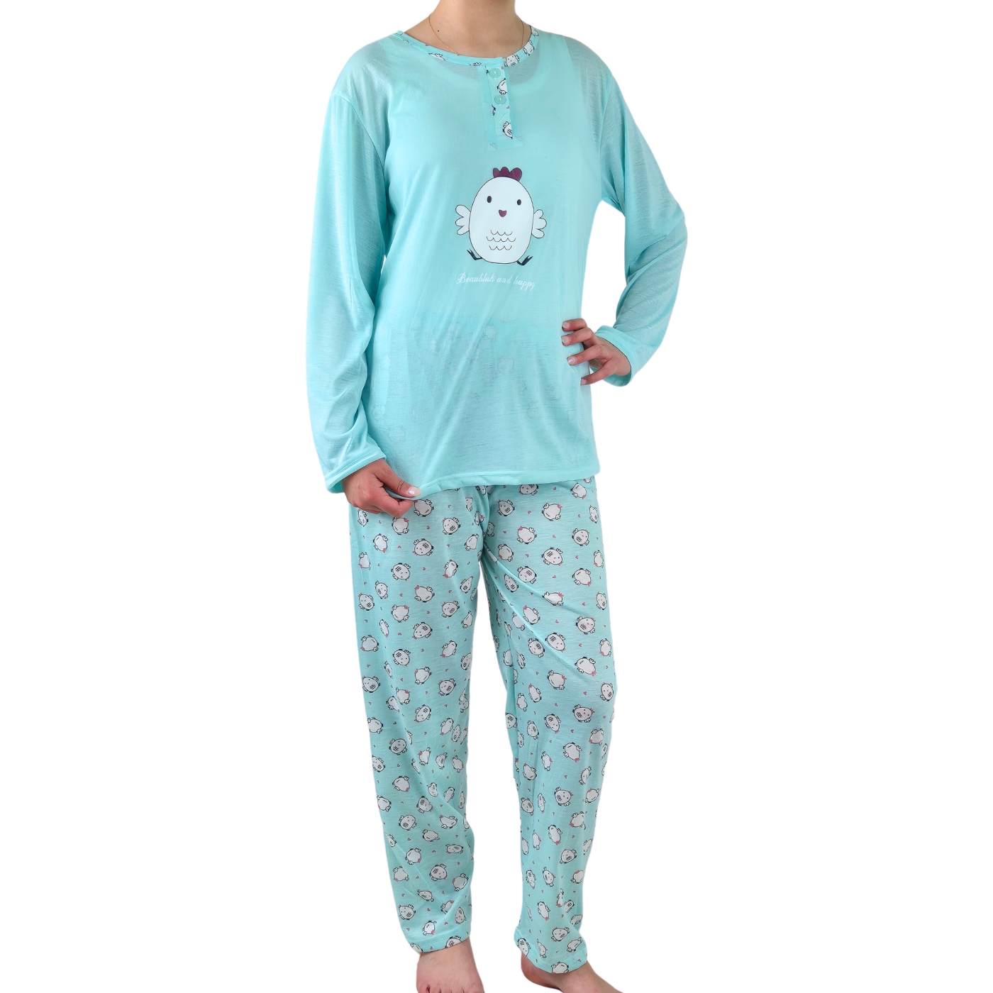PIJAMA MUJER LIKESHOP VERANO MANGA LARGA Y PANTALON 460 - 1