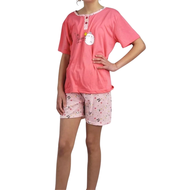 PIJAMA NIÑA VERANO SHORT Y POLERA 390 - 1