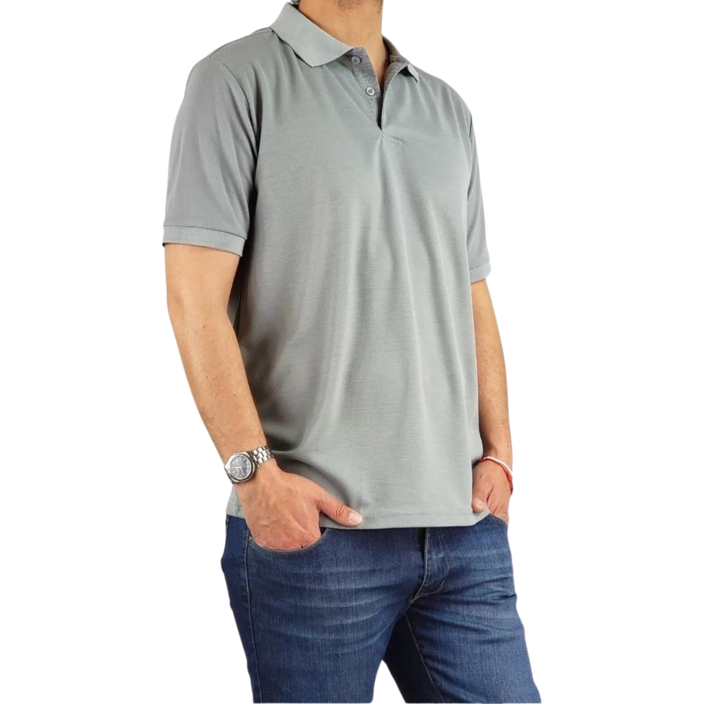 POLERA PIQUÉ HOMBRE TEXTURA SUAVE BOTONES 001 - 4