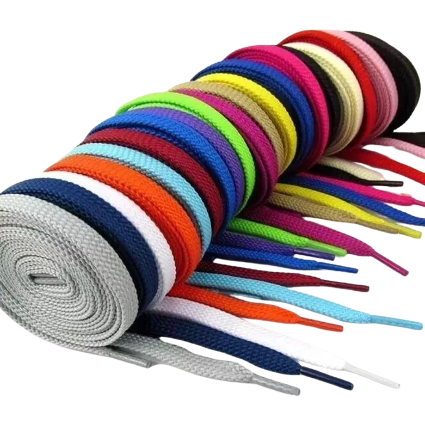 PACK 2 PARES DE CORDONES PLANOS PARA ZAPATILLA COLORES - 2