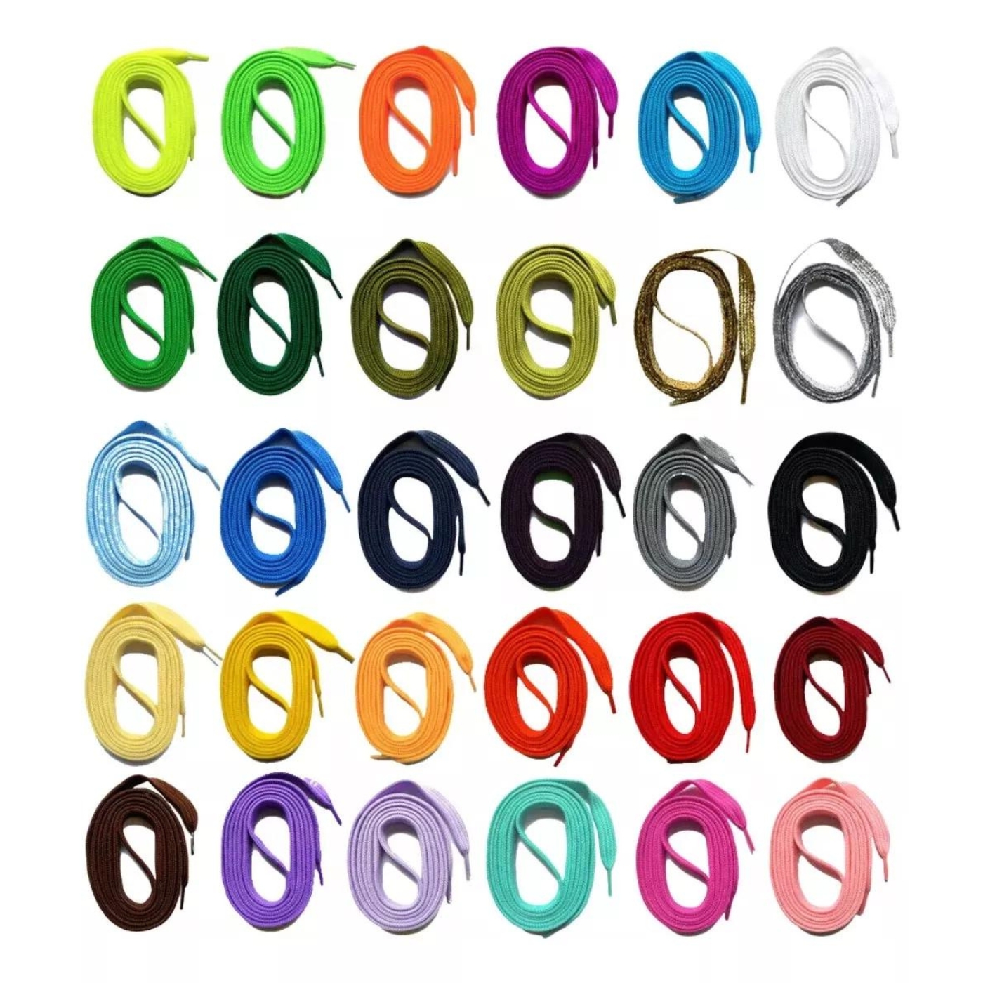 PACK 2 PARES DE CORDONES PLANOS PARA ZAPATILLA COLORES - 4
