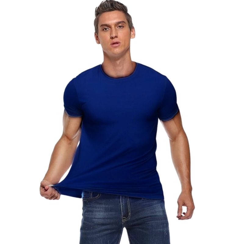 CAMISETA HOMBRE MANGA CORTA CUELLO POLO FIBRA BAMBU 494 Azul marino M-L
