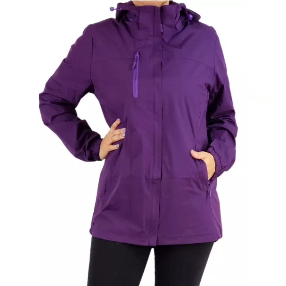 CORTA VIENTO MUJER PARKA LIVIANA CHAQUETA GORRO H2 - 1