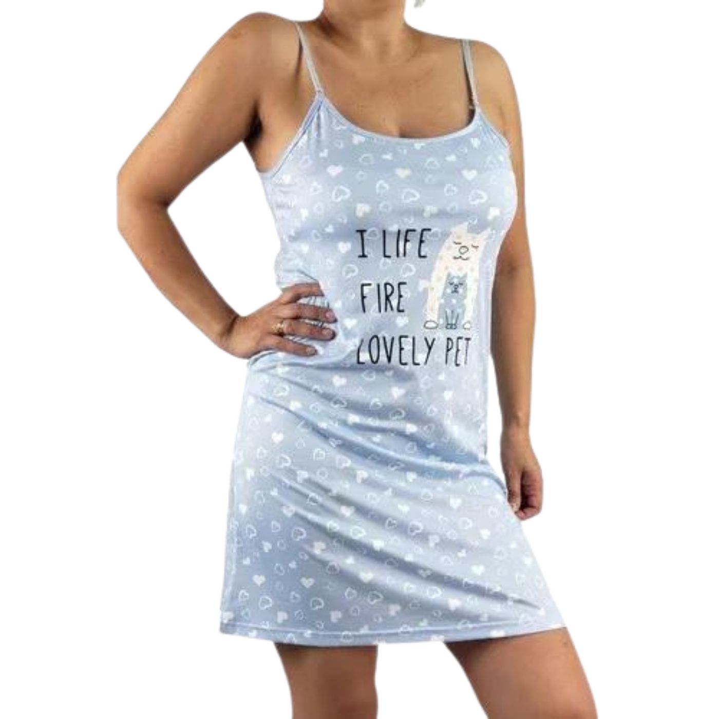 CAMISA DE DORMIR MUJER JUVENIL VERANO PABILOS GATITO 375 - 2
