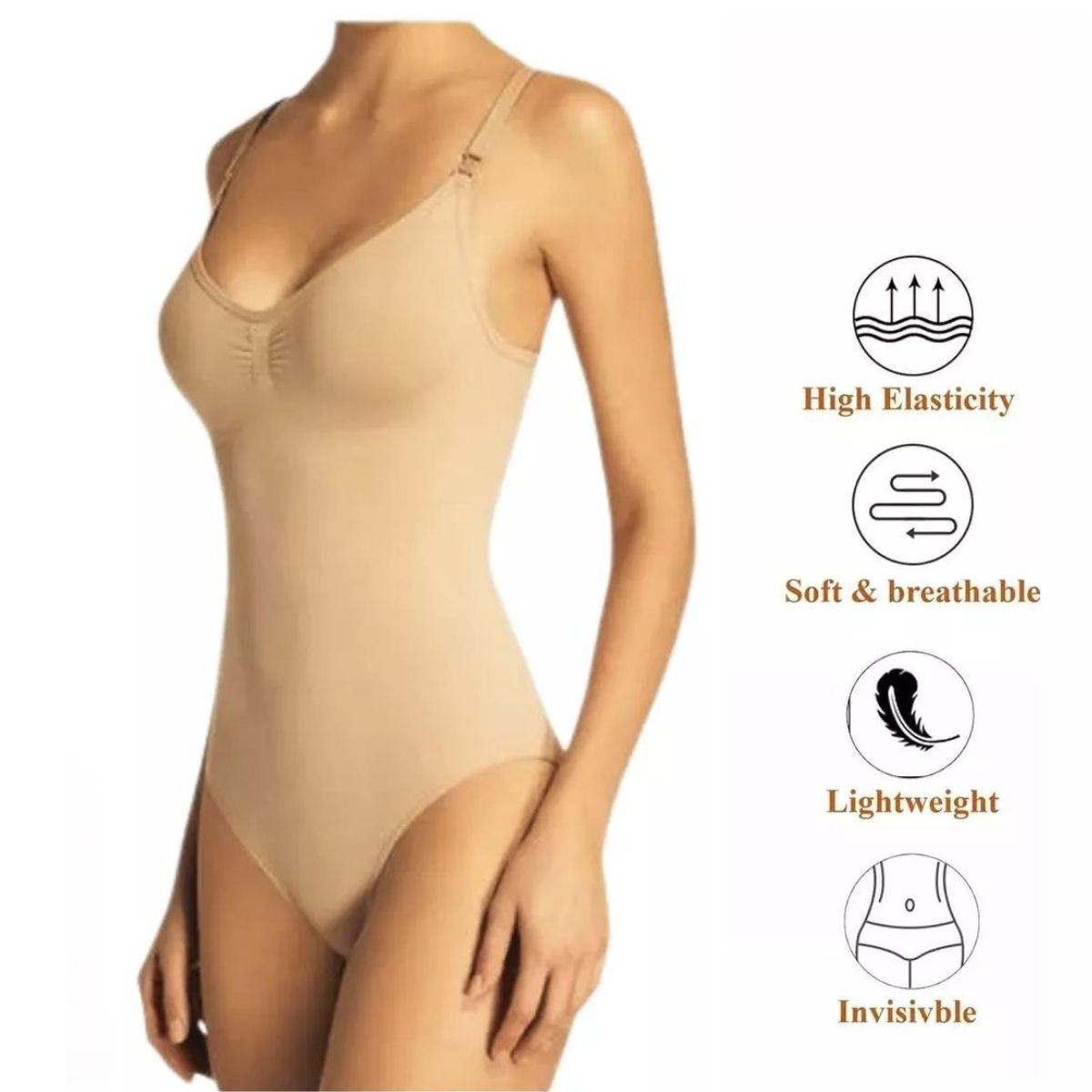 BODY MUJER LIKESHOP AJUSTABLE MODELADOR COMPRESIÓN CALCE CÓMODO 826 - 4