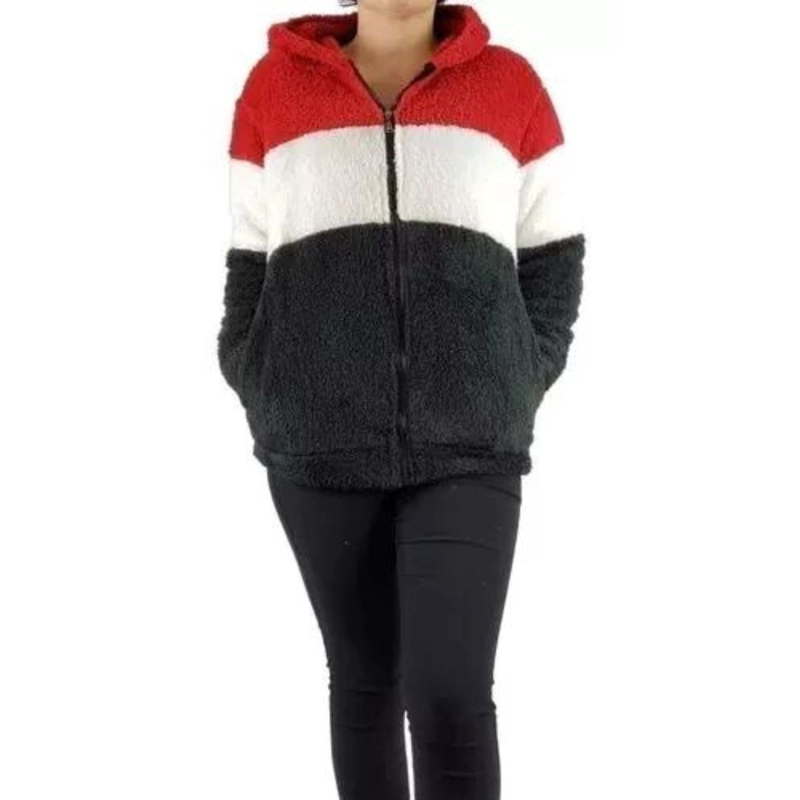 CORDERITO PELUDO CHAQUETA VALLEY SHERPA MUJER CON GORRO 035 - 1