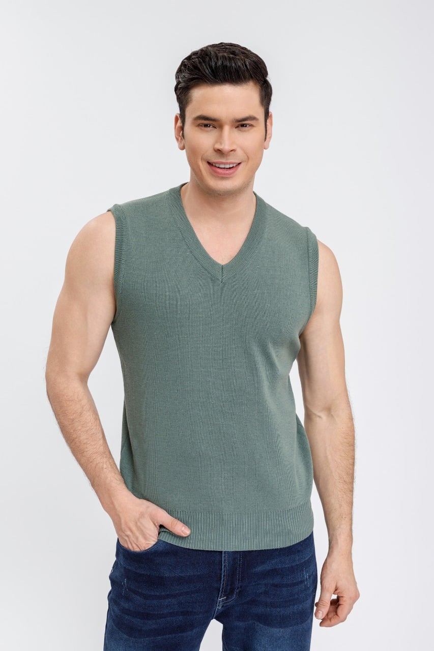 SWEATER HOMBRE SIN MANGA CUELLO V EXCELENTE CALIDAD 7196 - 1