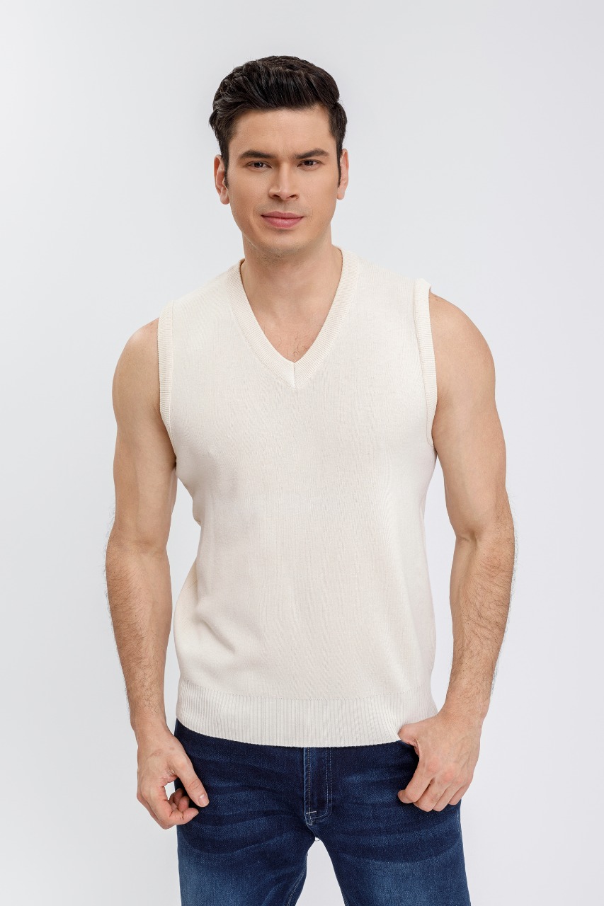 SWEATER HOMBRE SIN MANGA CUELLO V EXCELENTE CALIDAD 7196 - 1