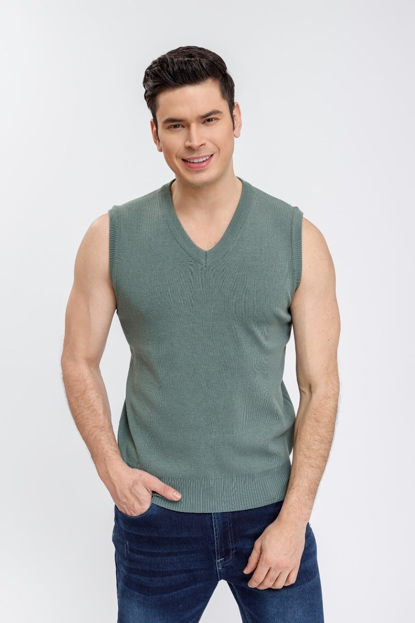 SWEATER HOMBRE SIN MANGA CUELLO V EXCELENTE CALIDAD 7196 - 2