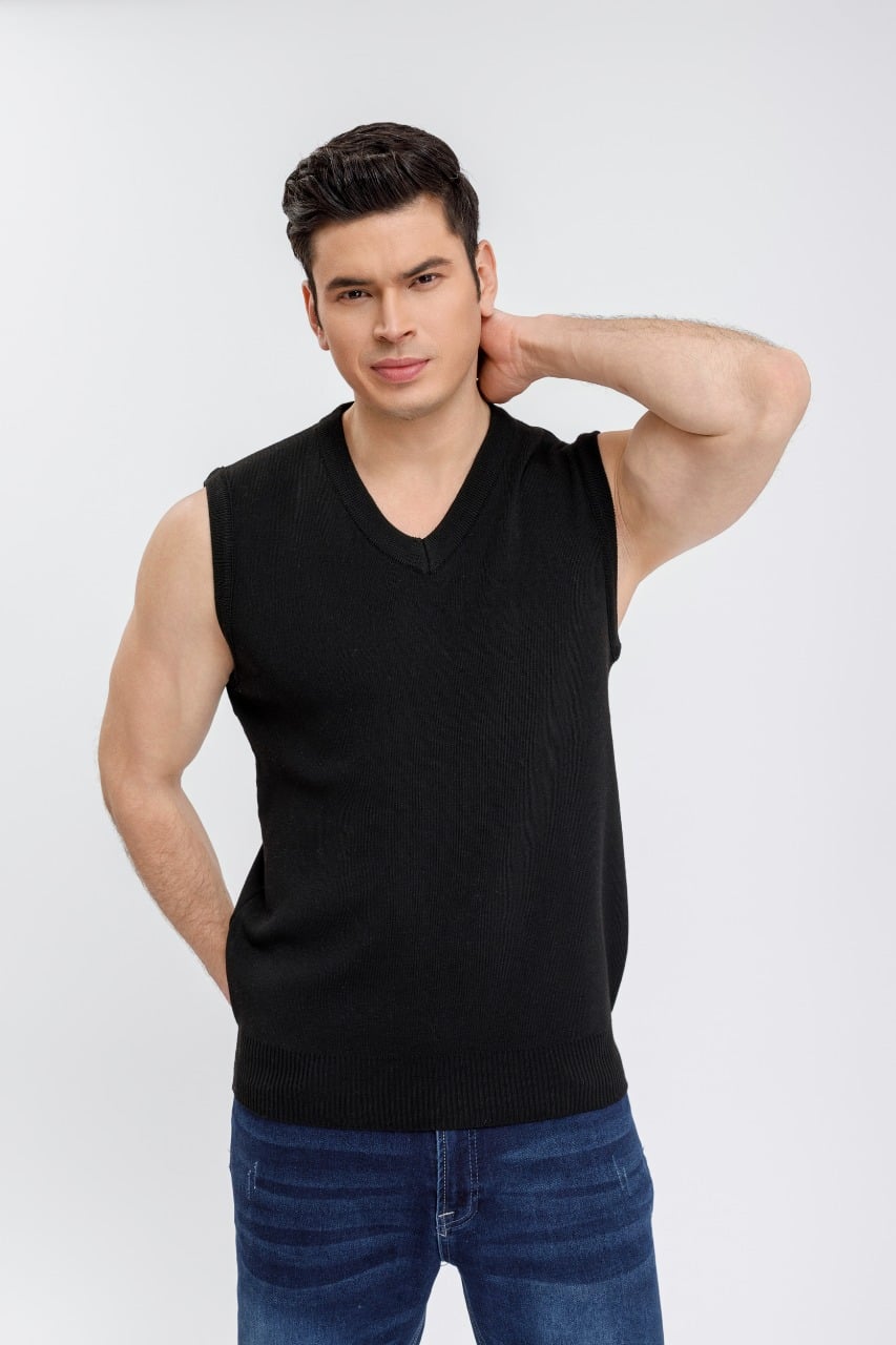 SWEATER HOMBRE SIN MANGA CUELLO V EXCELENTE CALIDAD 7196 - 2