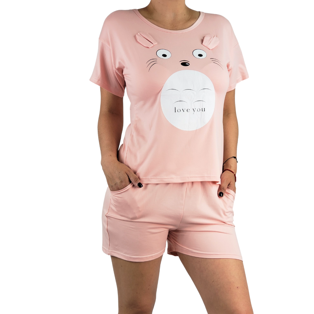 PIJAMA MUJER LIKESHOP VERANO SHORT Y POLERA RATON 553 - 1