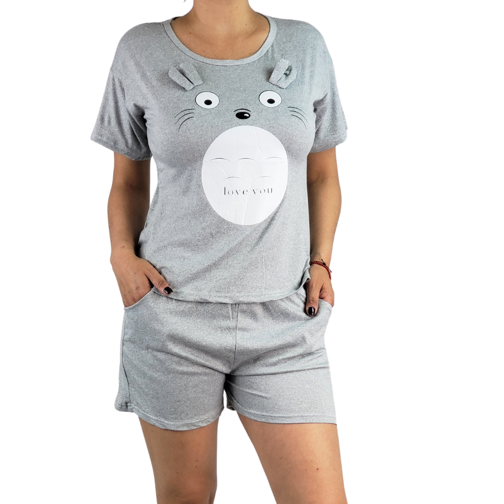 PIJAMA MUJER LIKESHOP VERANO SHORT Y POLERA RATON 553 - 1