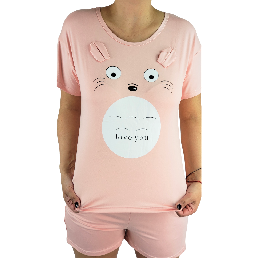 PIJAMA MUJER LIKESHOP VERANO SHORT Y POLERA RATON 553 - 3
