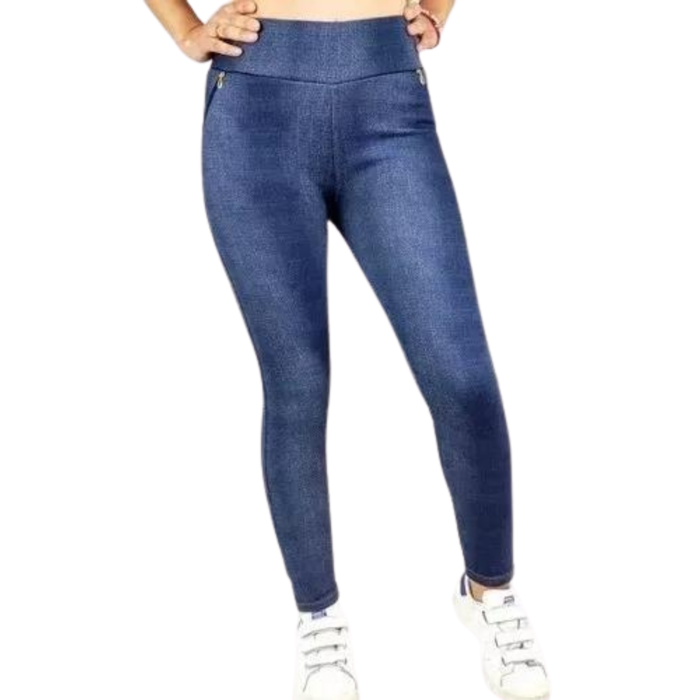 PANTALÓN CALZA MUJER LIKESHOP TELA JEANS FORRO PIEL CIERRES 338 - 1