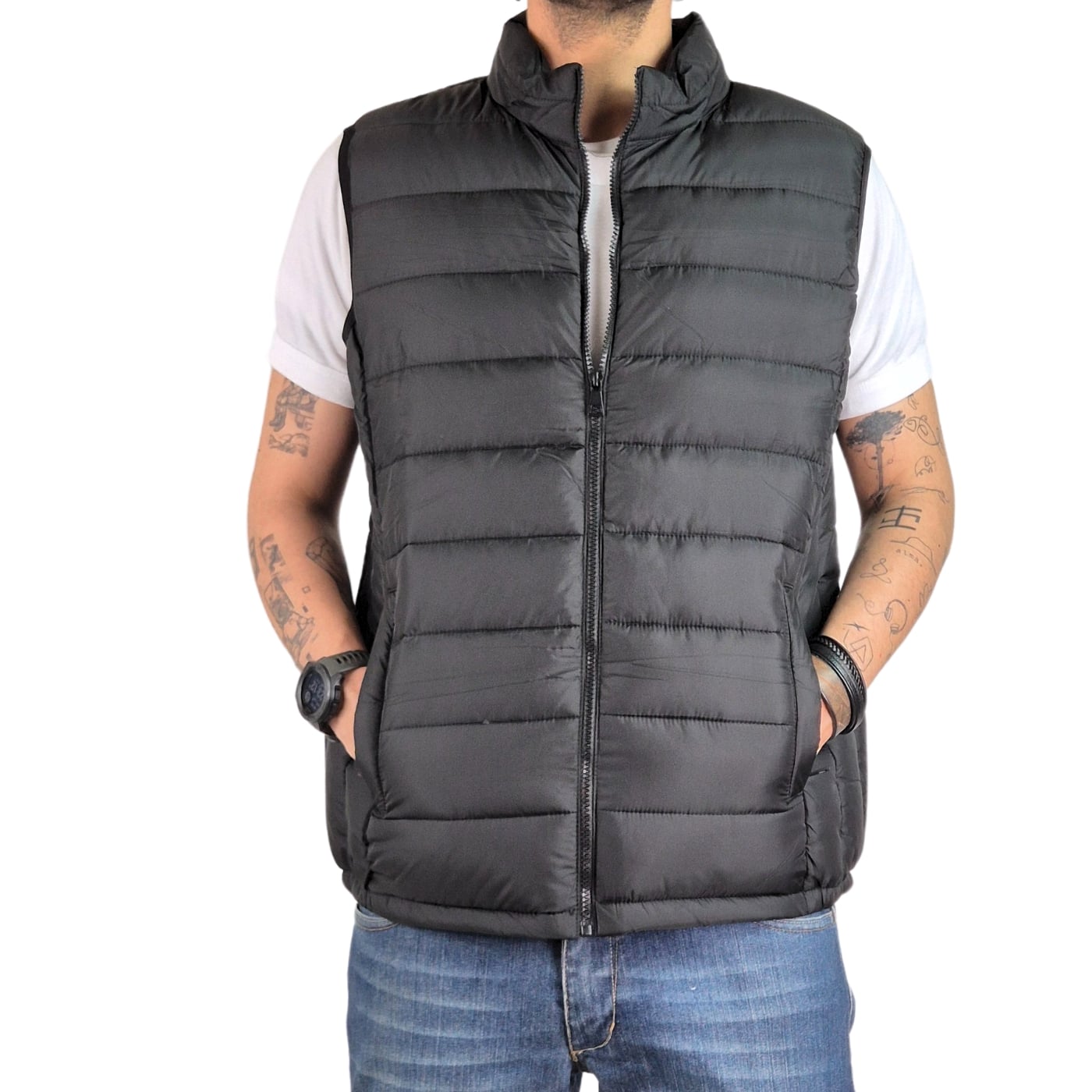 PARKA SIN MANGAS HOMBRE CHAQUETA CALIDAD PREMIUM RESISTENTE AGUA 902 - 1