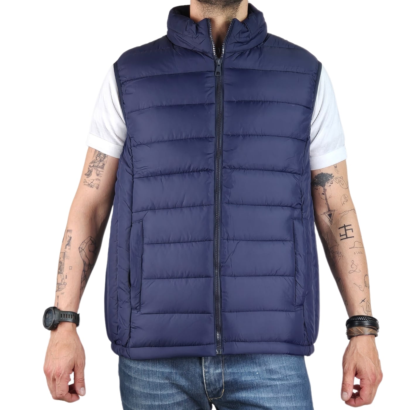PARKA SIN MANGAS HOMBRE CHAQUETA CALIDAD PREMIUM RESISTENTE AGUA 902 - 1