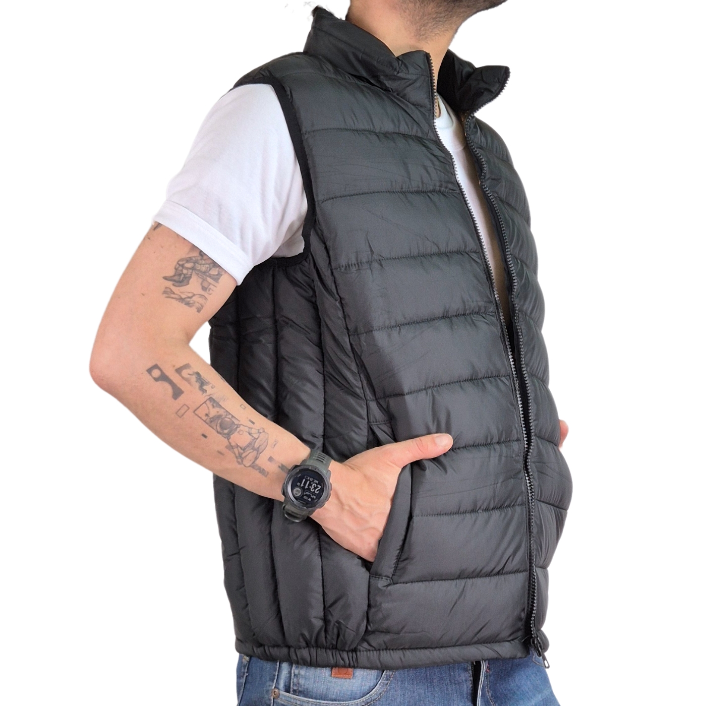 PARKA SIN MANGAS HOMBRE CHAQUETA CALIDAD PREMIUM RESISTENTE AGUA 902 - 3