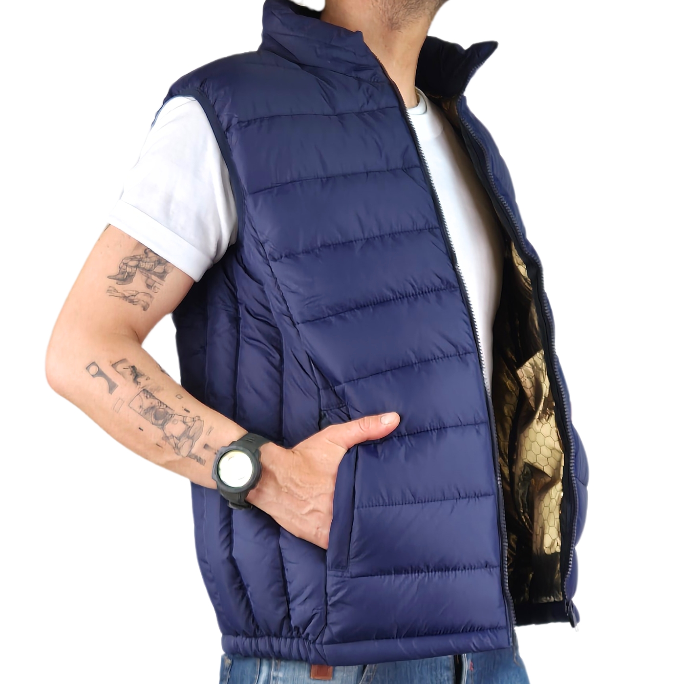 PARKA SIN MANGAS HOMBRE CHAQUETA CALIDAD PREMIUM RESISTENTE AGUA 902 - 4