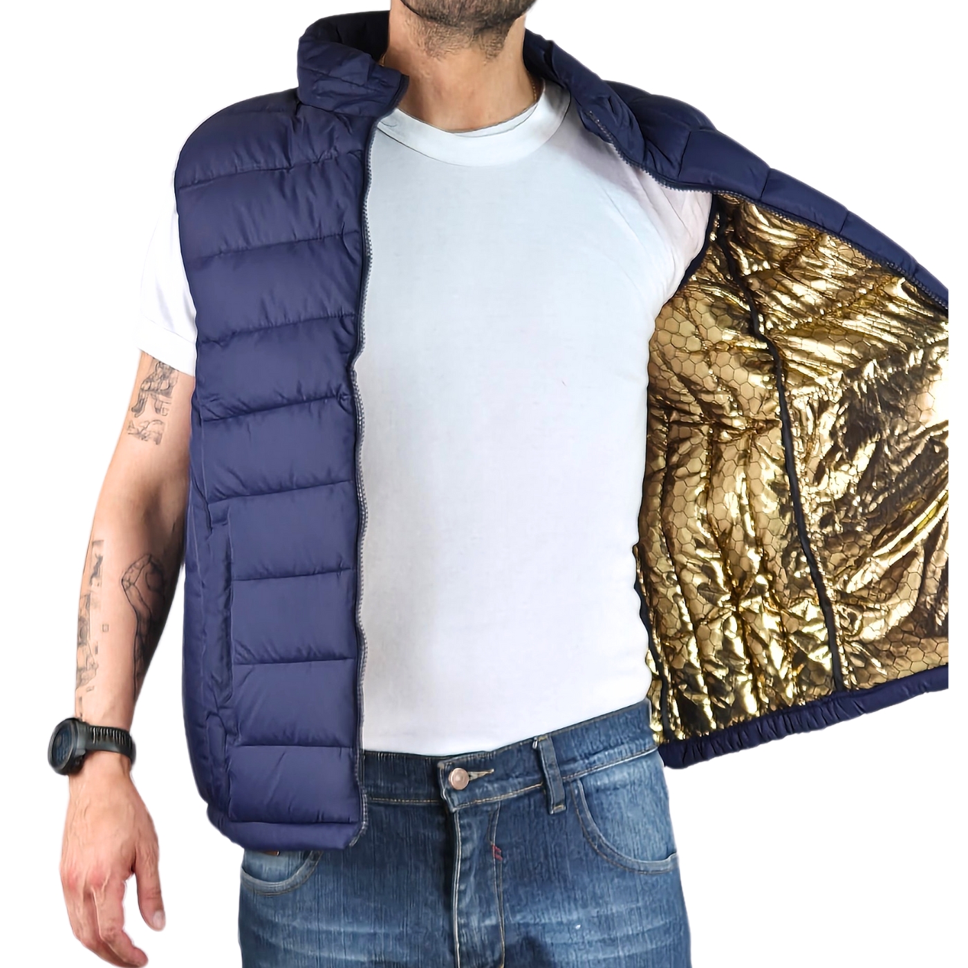 PARKA SIN MANGAS HOMBRE CHAQUETA CALIDAD PREMIUM RESISTENTE AGUA 902 - 5