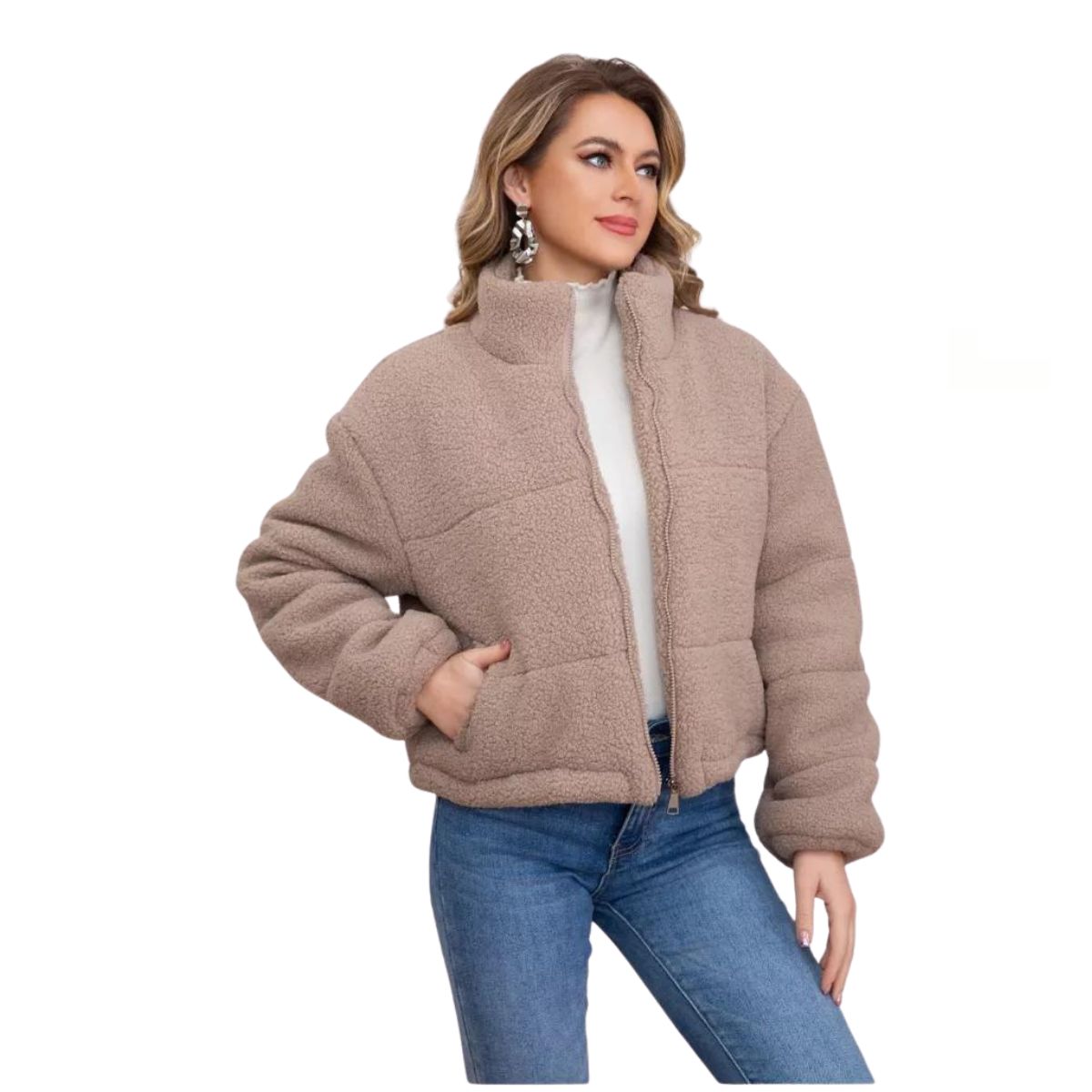 CHAQUETA CORDERITO MUJER PREMIUM CALIDAD 6093 - 1