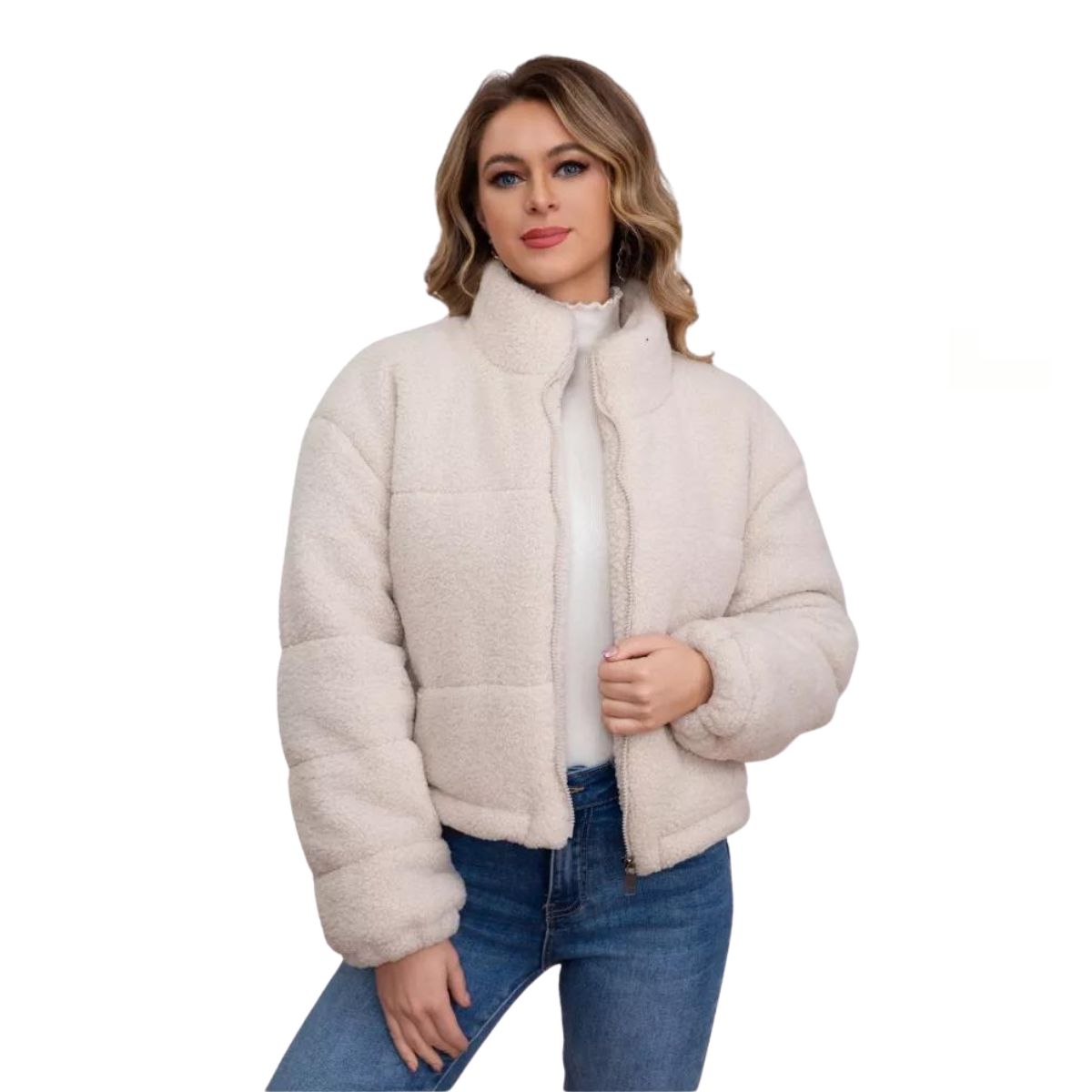 CHAQUETA CORDERITO MUJER PREMIUM CALIDAD 6093 - 1