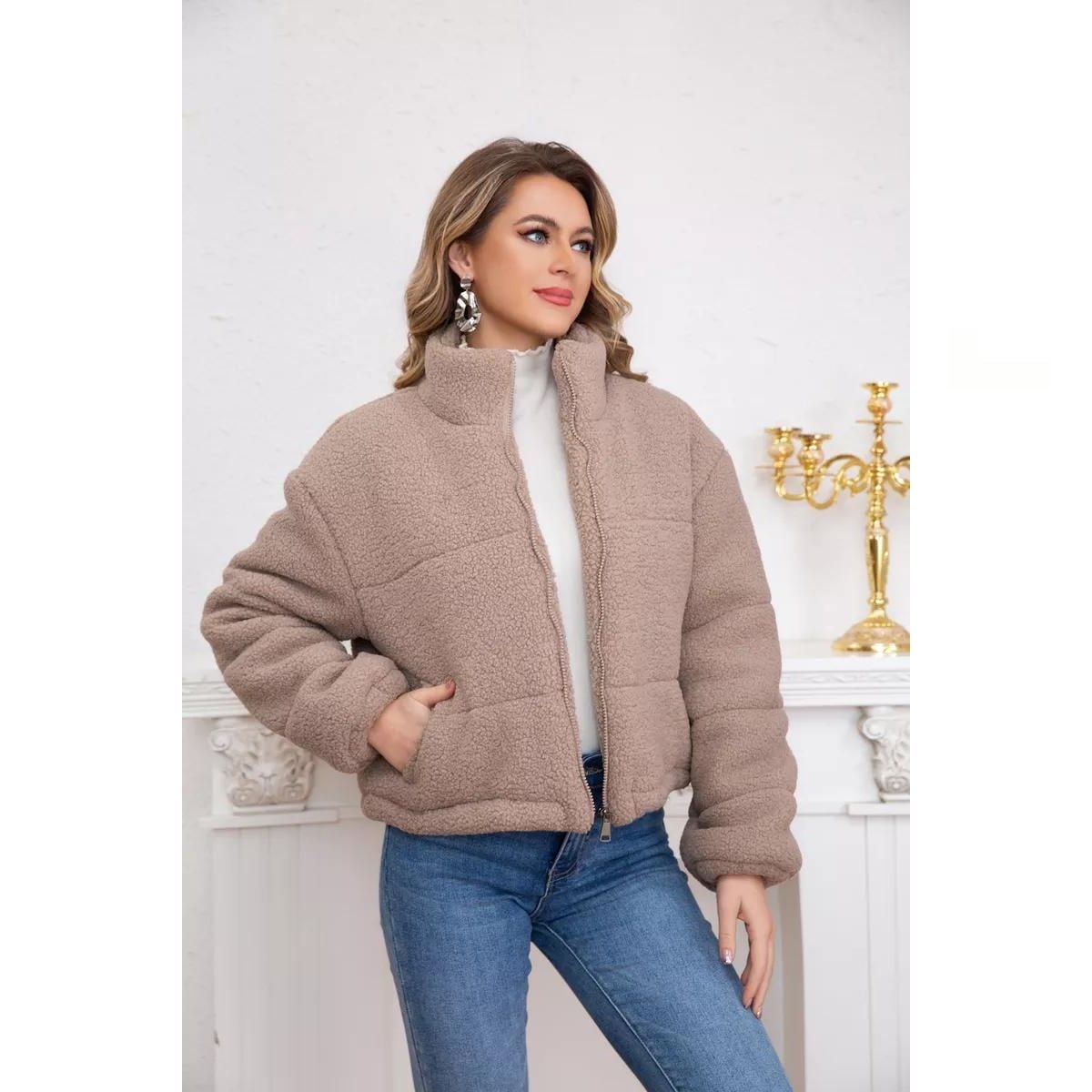 CHAQUETA CORDERITO MUJER PREMIUM CALIDAD 6093 - 3