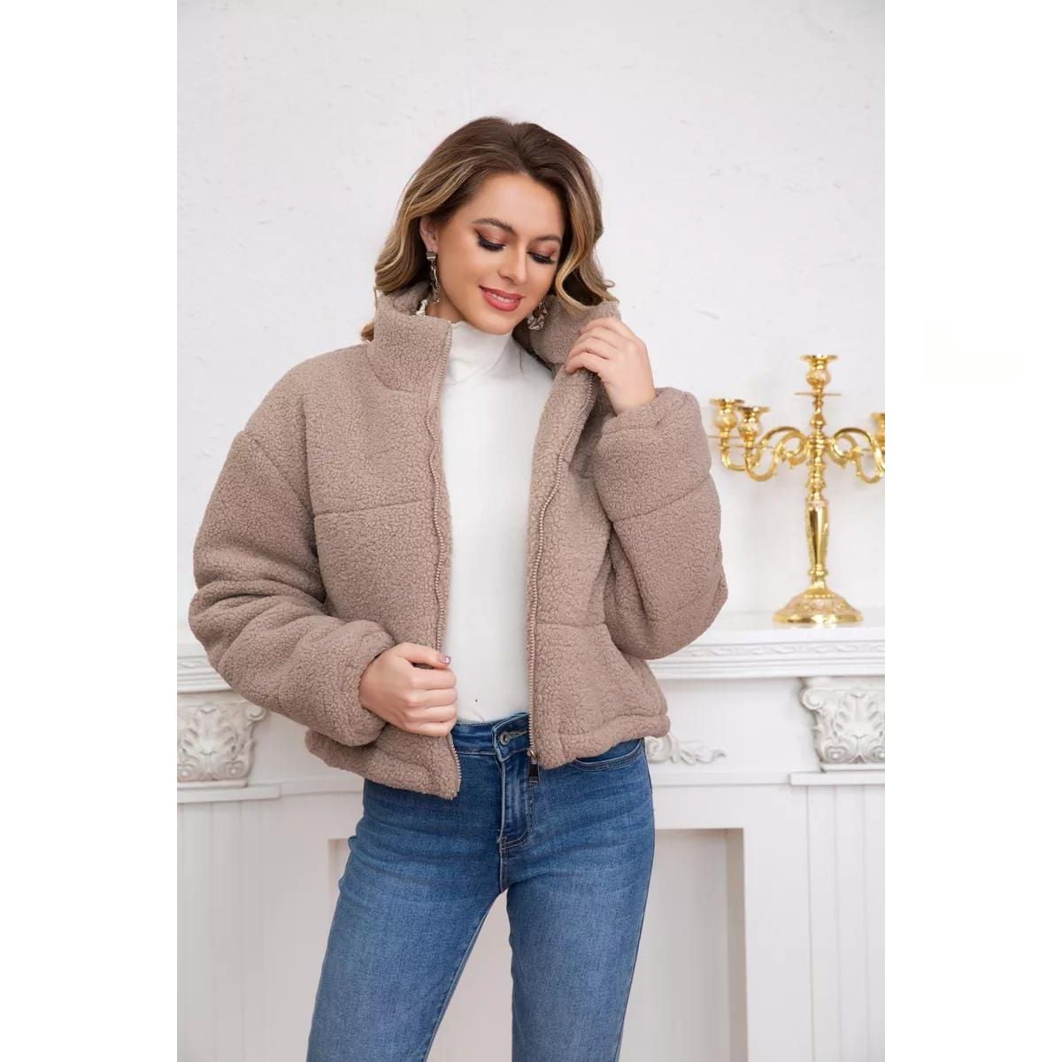 CHAQUETA CORDERITO MUJER PREMIUM CALIDAD 6093 - 4