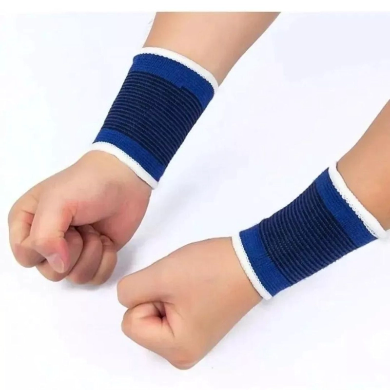 PAR MUÑEQUERAS ELASTICADAS DEPORTE TENNIS BICI SUDOR AZUL 651 - 1
