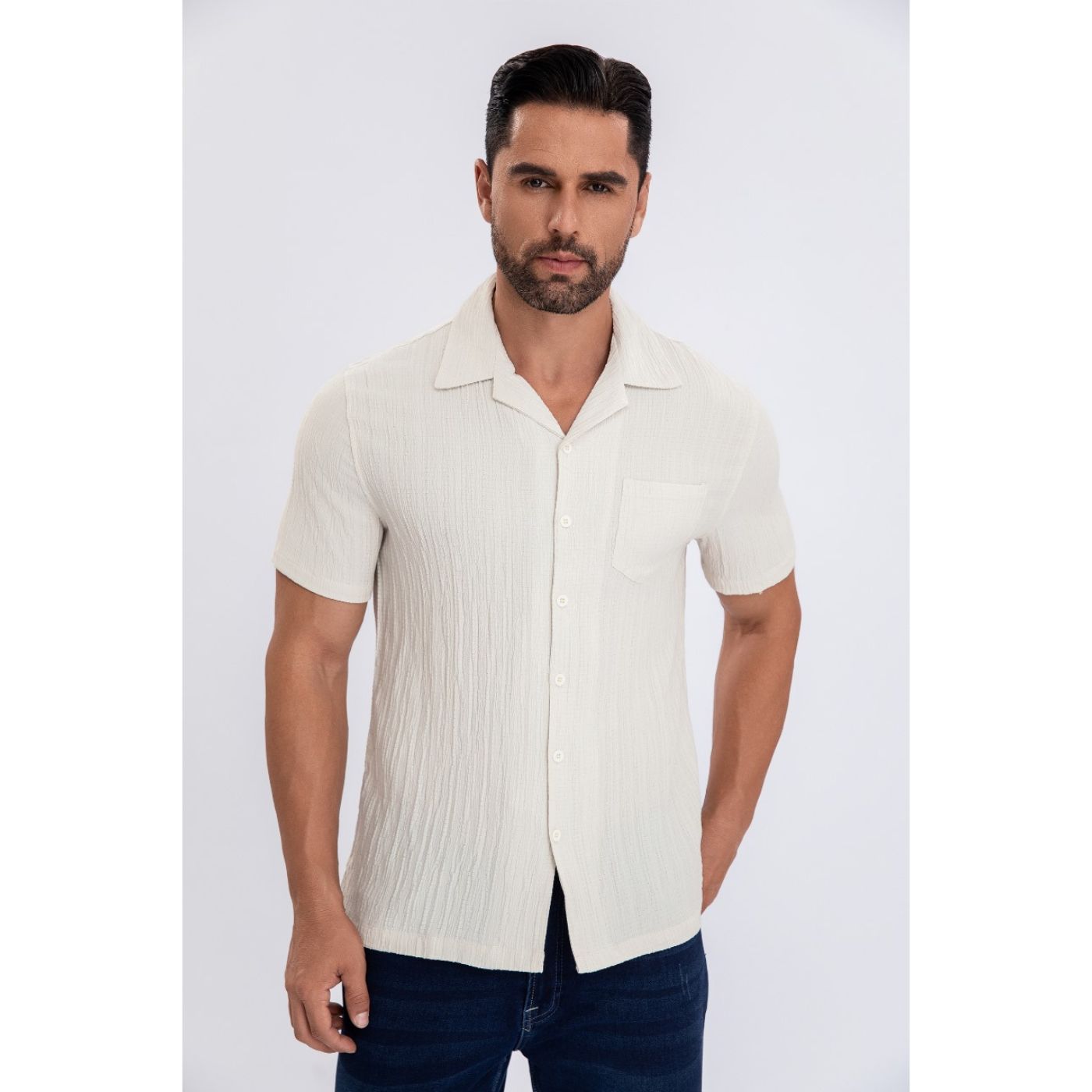 CAMISA RESORT REGULAR FIT VERANO FASHION HOMBRE MANGA CORTA 161 - 1