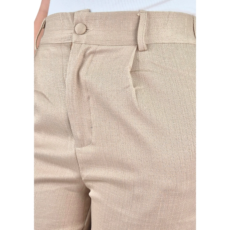 PANTALÓN VESTIR SEMI FORMAL TIPO LINO RECTO CASUAL TIRO ALTO 096 - 6
