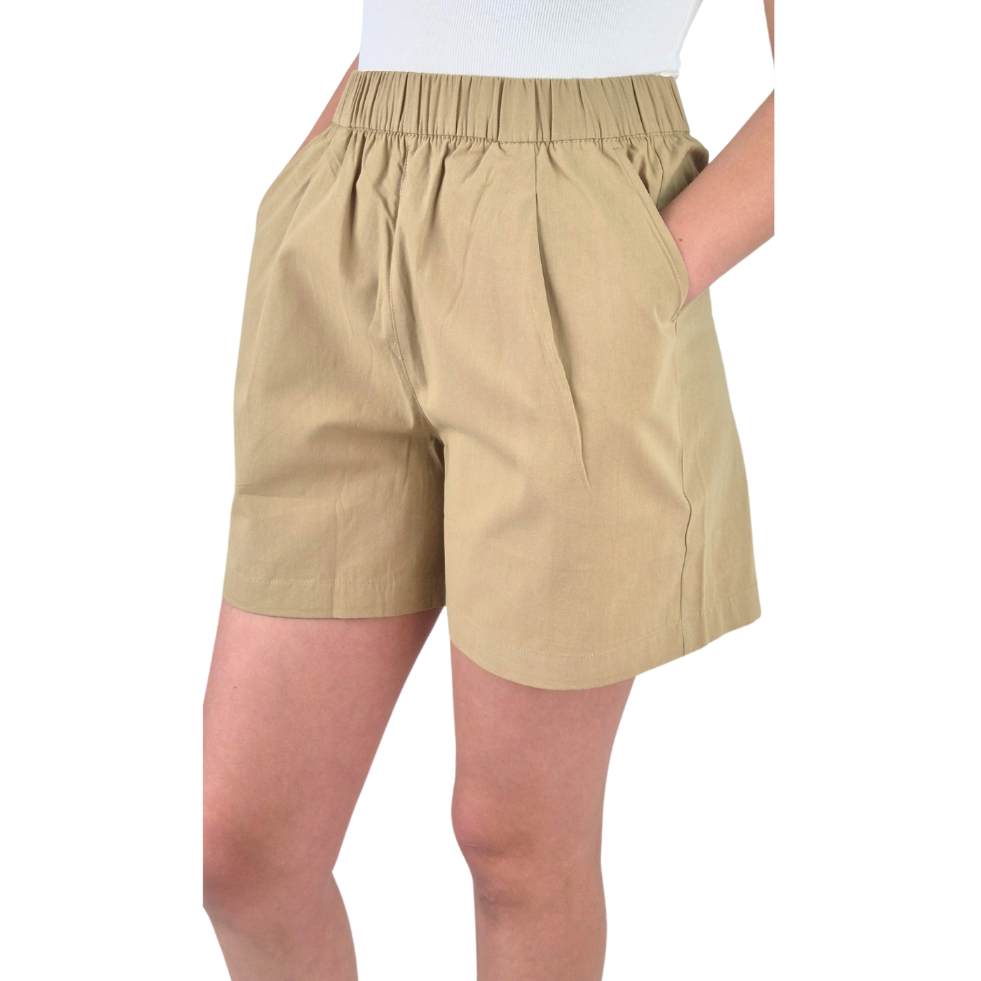 SHORT MUJER PREMIUM CASUAL FORMAL TELA ALGODON LAVADO TIRO ALTO 411 - 4