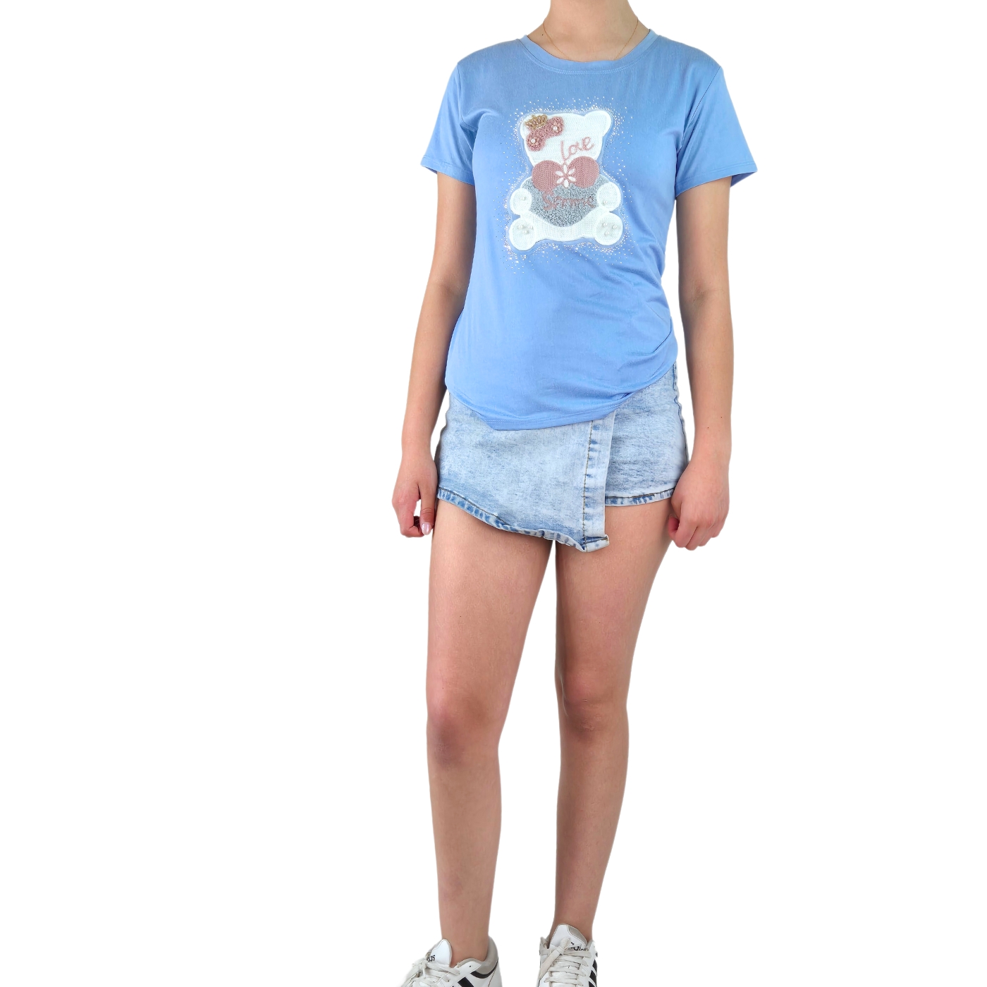 SHORT MINI FALDA JEANS JUVENIL ELASTICADA PREMIUM FULL TENDENCIA 3016 - 1