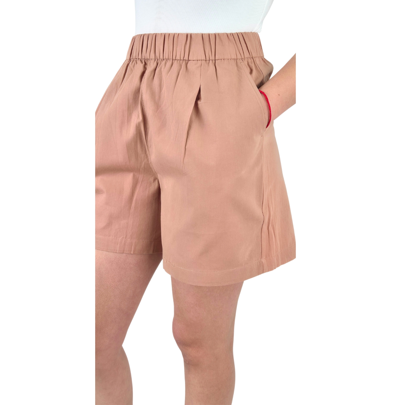 SHORT MUJER PREMIUM CASUAL FORMAL TELA ALGODON LAVADO TIRO ALTO 411 - 4