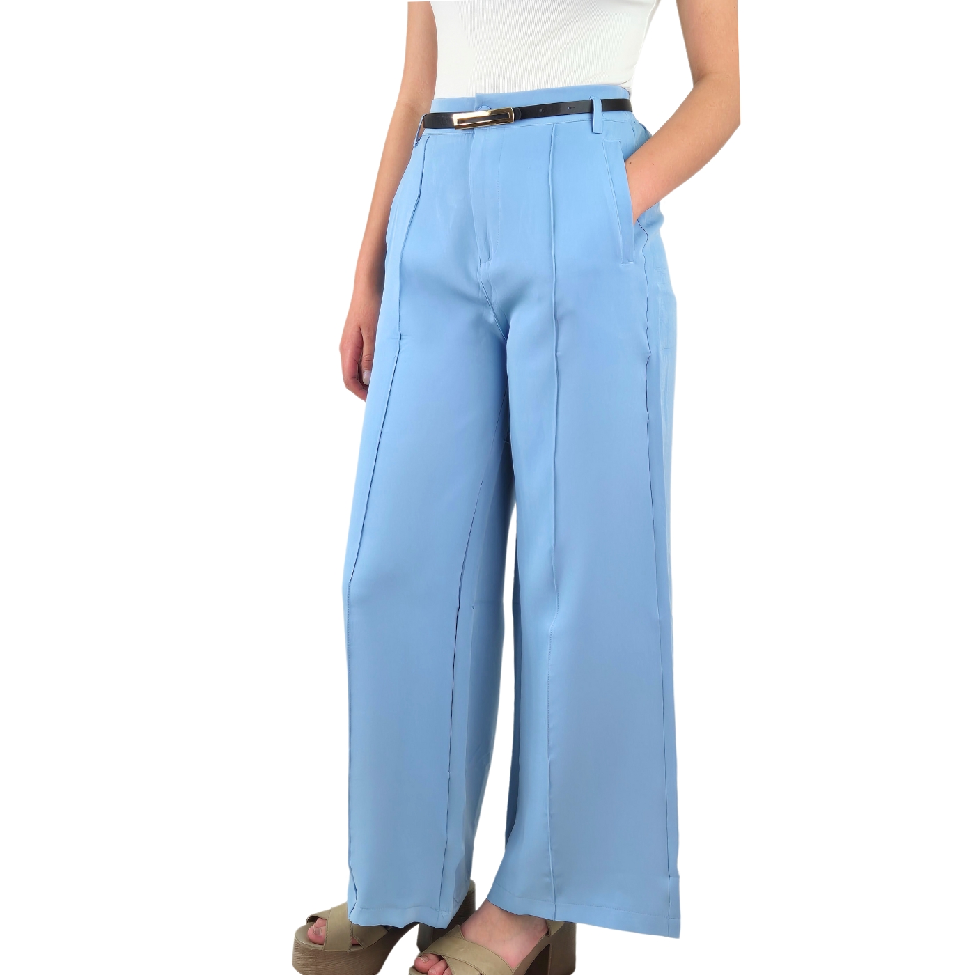 PANTALON PALAZZO VESTIR SEMI FORMAL CASUAL TIRO ALTO 054 - 1