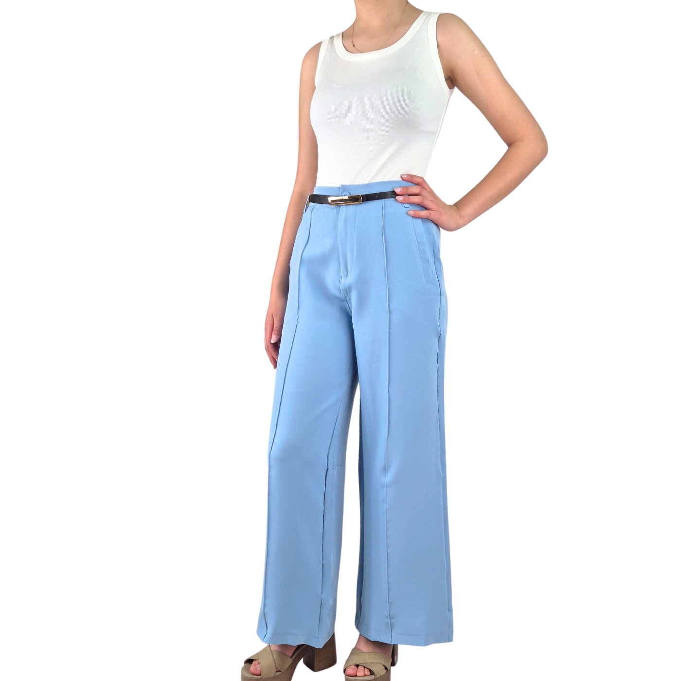 PANTALON PALAZZO VESTIR SEMI FORMAL CASUAL TIRO ALTO 054 - 2