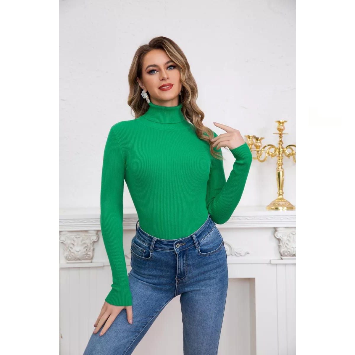 SWEATER MANGA LARGA MUJER LIKESHOP TEJIDO OTOÑO INVIERNO COLORES 005 - 2