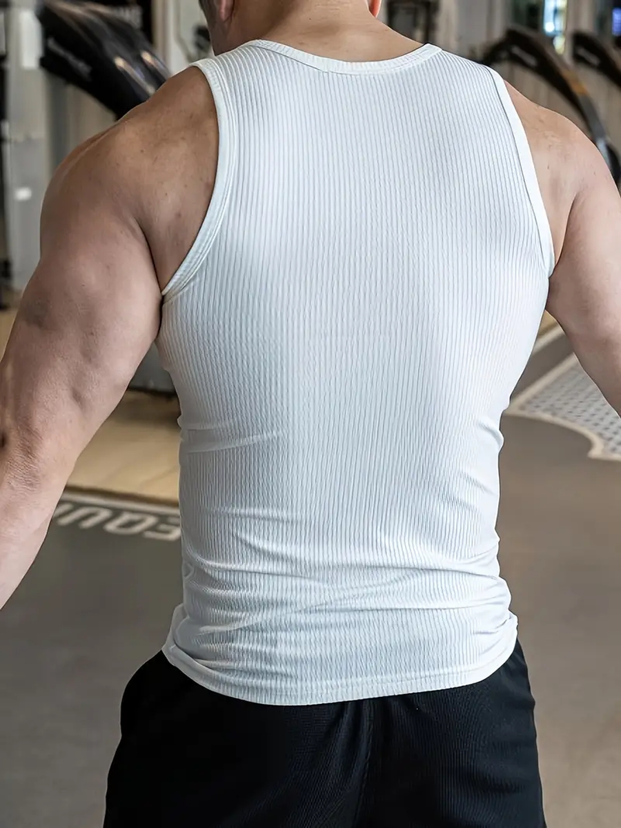 CAMISETA SIN MANGA HOMBRE LIKESHOP ELASTICADA ACANALADA ALGODÓN MUSCULOSA 38 - 5
