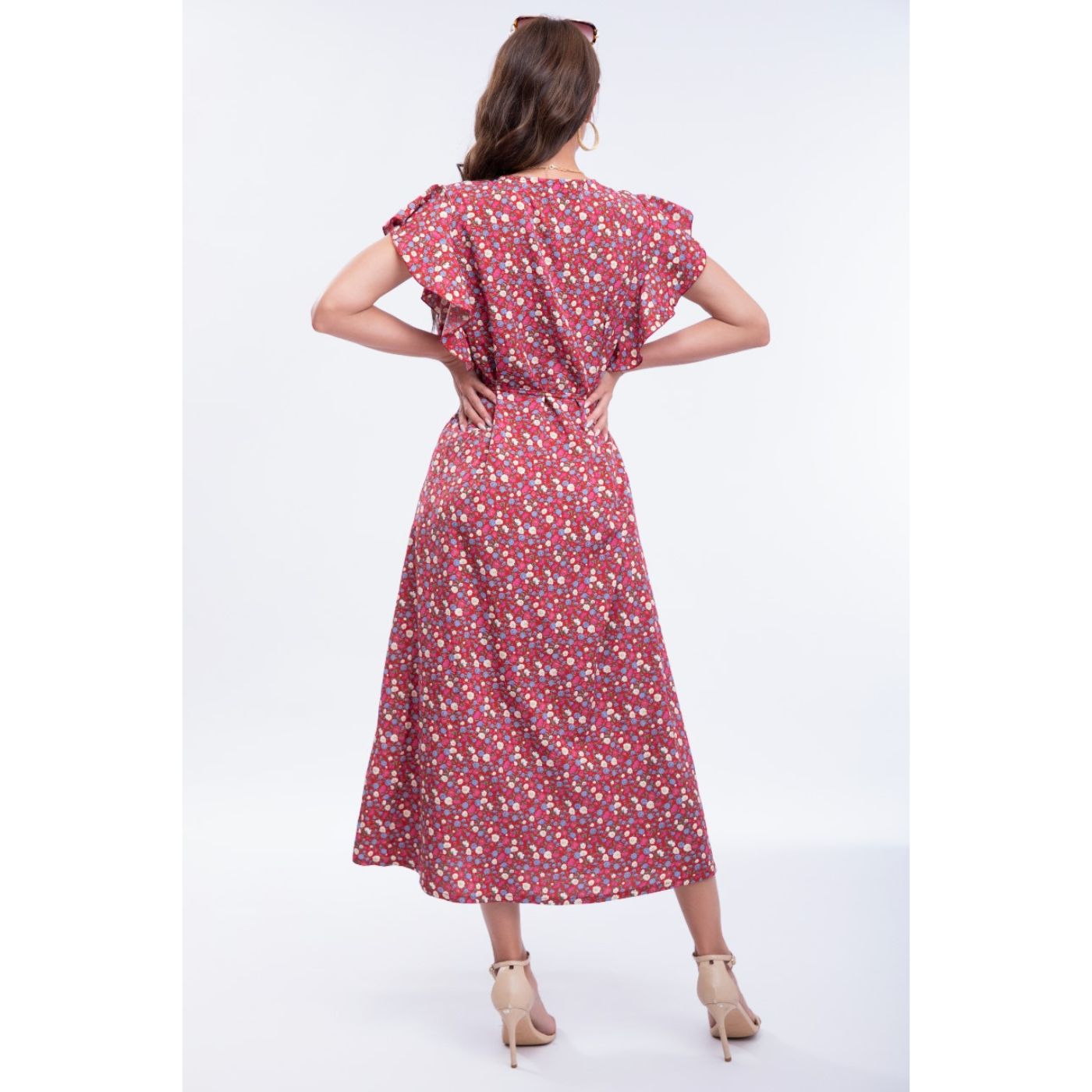VESTIDO MANGA CORTA MUJER LIKESHOP LARGO PRIMAVERA CUELLO V CALIDAD 271 - 3