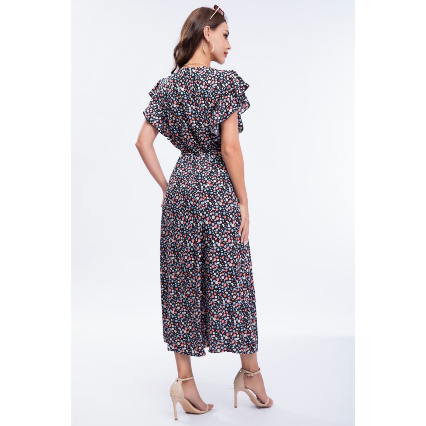 VESTIDO MANGA CORTA MUJER LIKESHOP LARGO PRIMAVERA CUELLO V CALIDAD 271 - 3