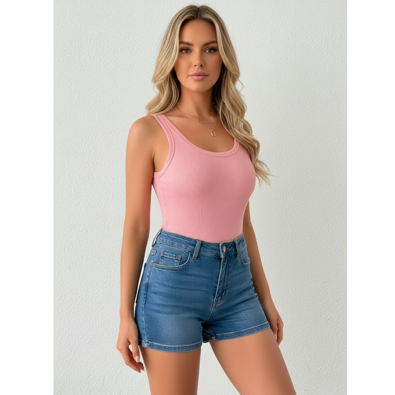 BODY MUJER ELASTICADO ACANALADO MODELO MUSCULOSA Z71 - 2