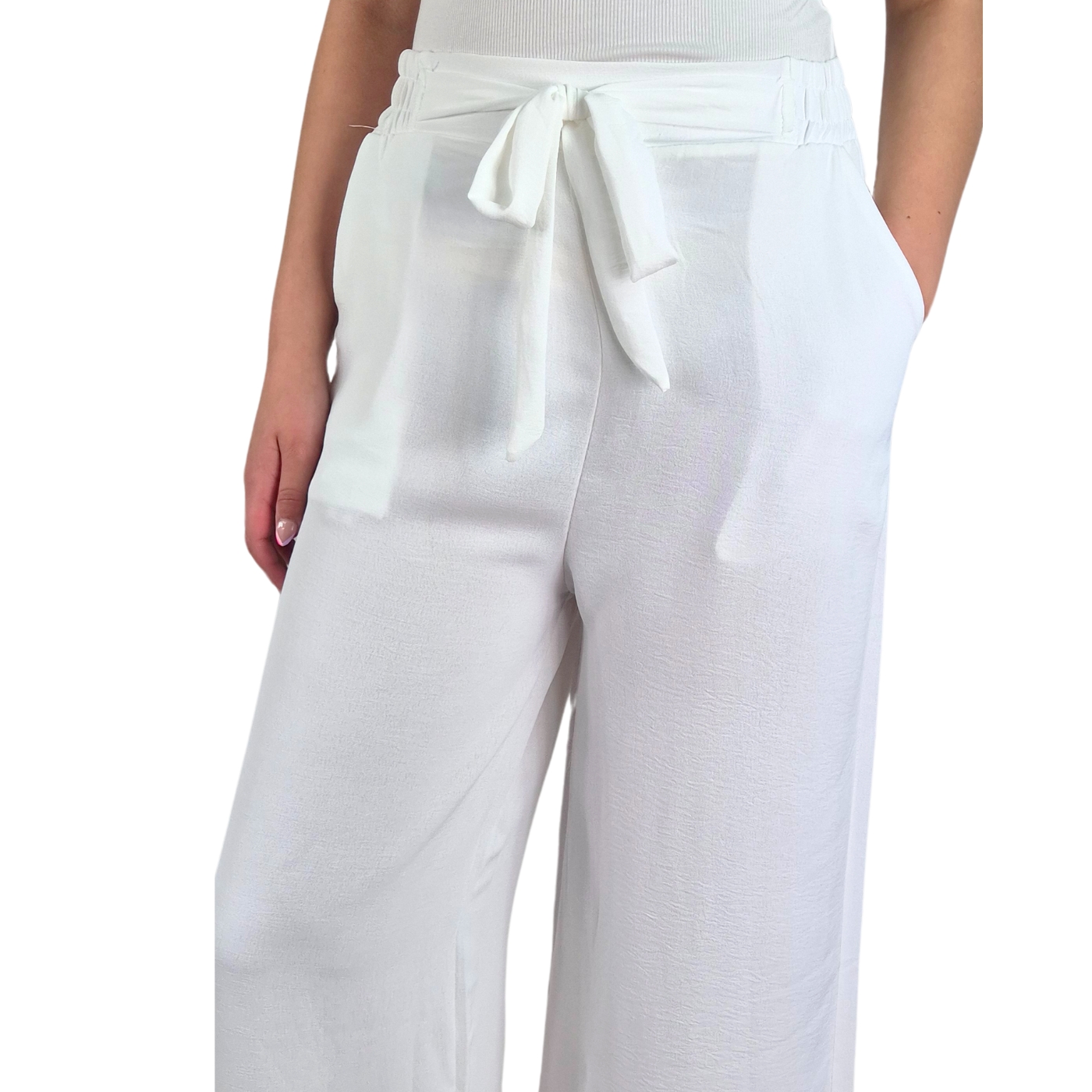 Pantalon Palazzo Mujer Tipo Lino Casual Semi Formal Tiro Alto 106 - 5