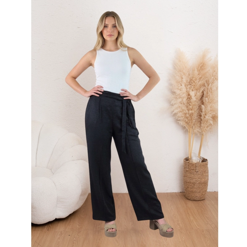 PANTALON PALAZZO MUJER TIPO LINO CASUAL SEMI FORMAL TIRO ALTO 890 - 1