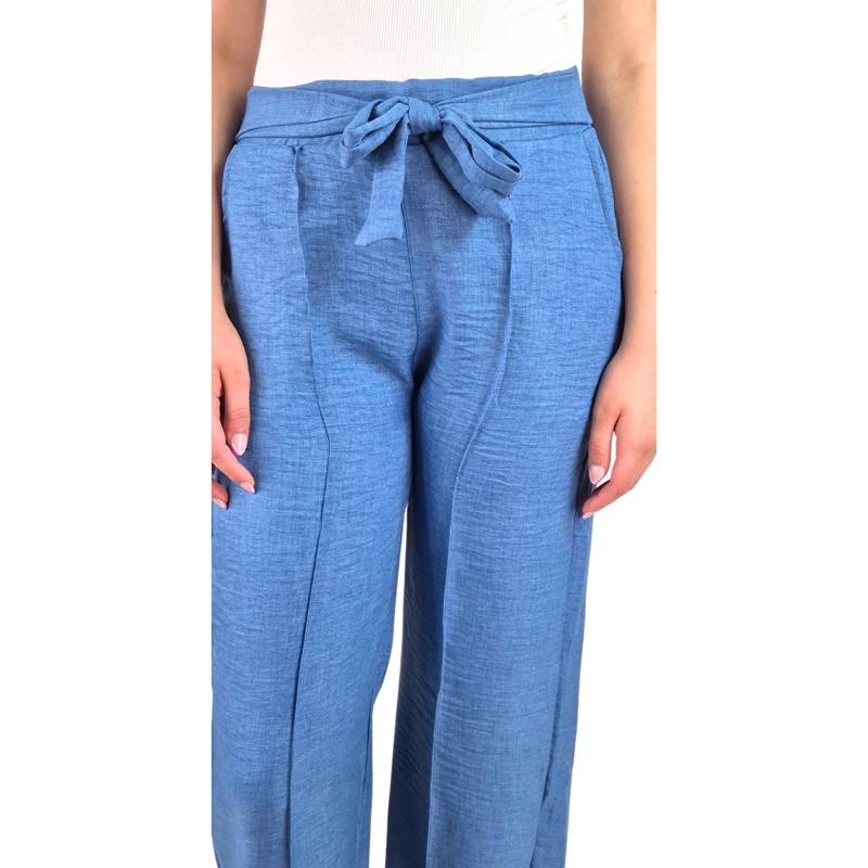 PANTALON PALAZZO MUJER TIPO LINO CASUAL SEMI FORMAL TIRO ALTO 890 - 5