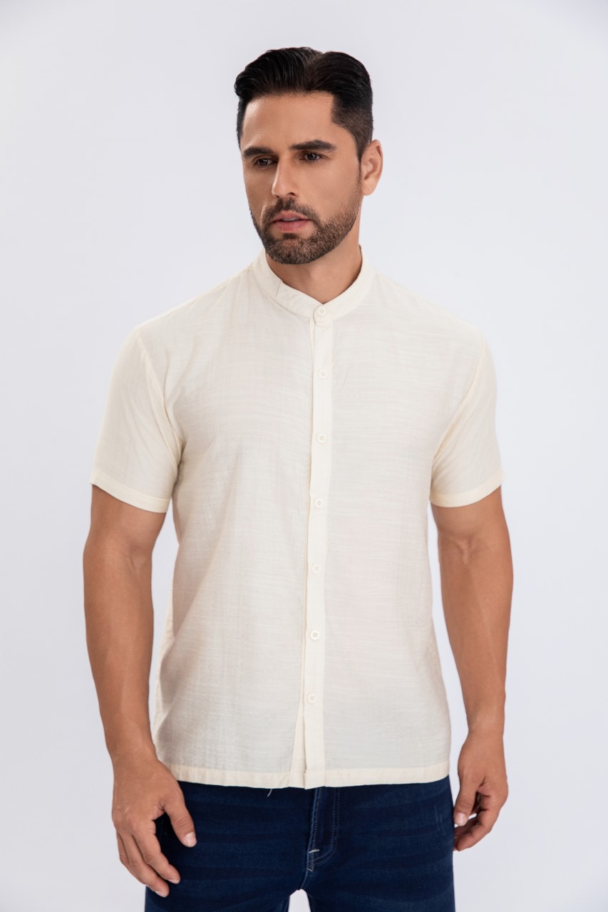 CAMISA VERANO MANGA CORTA HOMBRE CUELLO MAO CASUAL FASHION 153 - 1