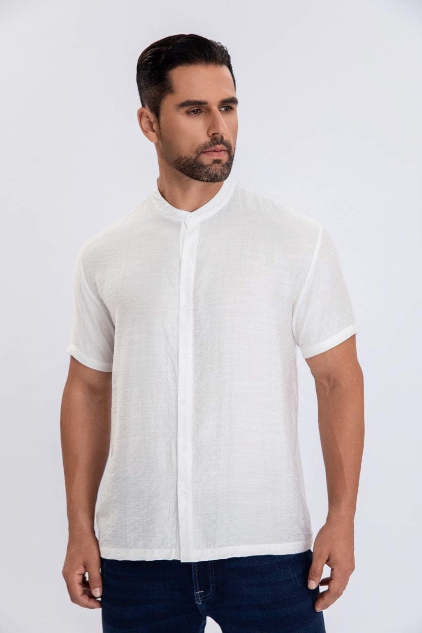 CAMISA VERANO MANGA CORTA HOMBRE CUELLO MAO CASUAL FASHION 153 - 1