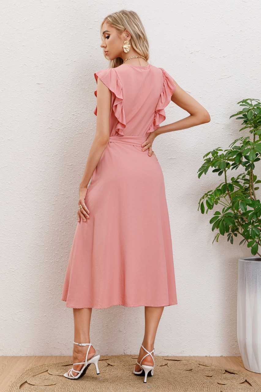 Vestido Largo Primavera Mujer Semi Formal Casual Botones 339 - 3
