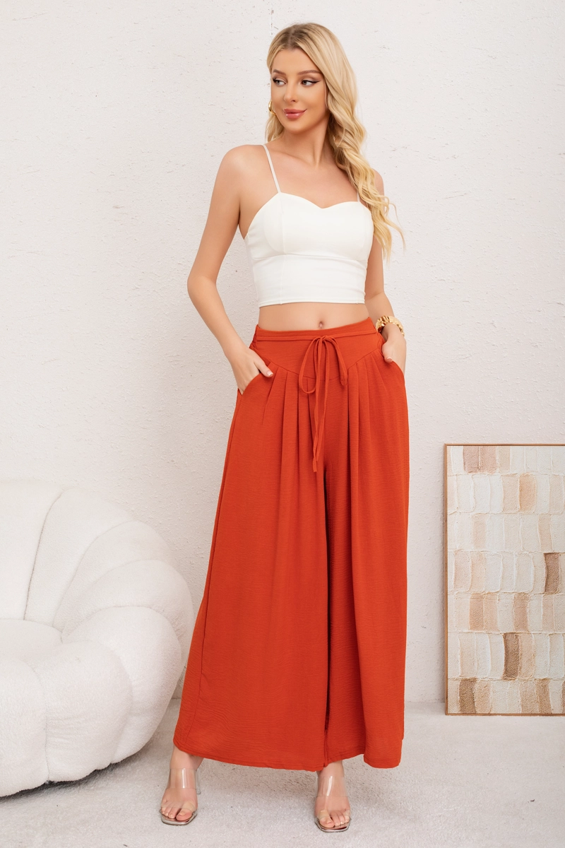 Pantalon Palazzo Algodon Mujer Tipo Lino Casual Playero 3001 - 1